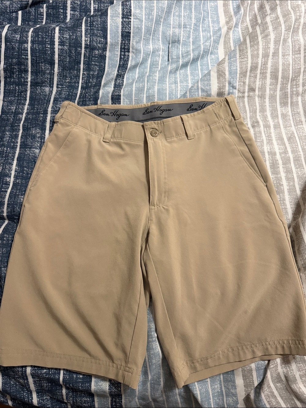 Hogan Men's Beige Flat-Front Performance Shorts